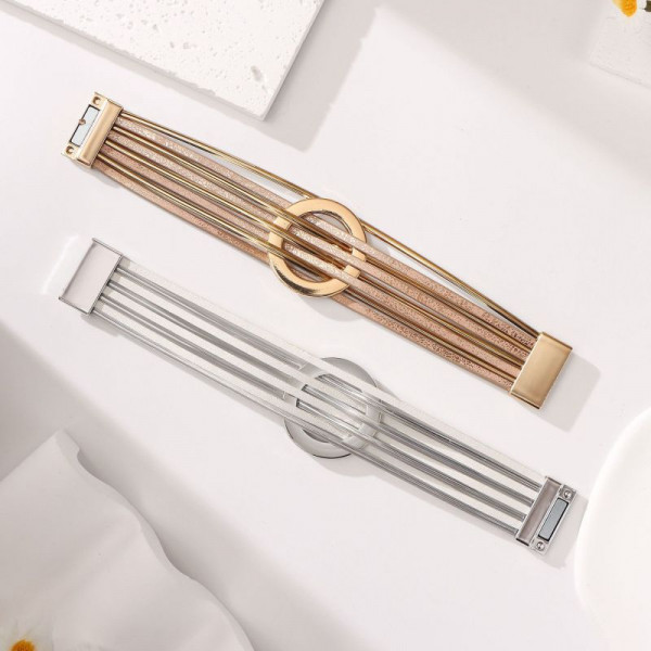 Браслет жесткий многоярусный с центральным кольцом CJT05173