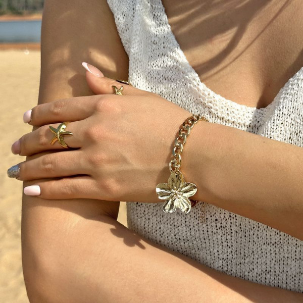 Браслет цепочка с подвеской в форме клевера CJT11477