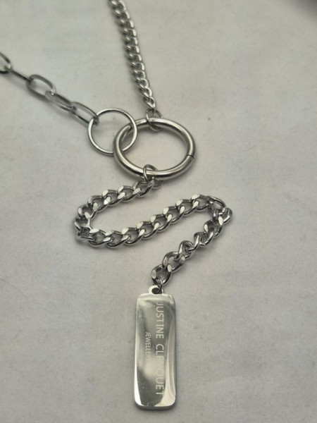 Колье-галстук с крупным кольцом и декоративной подвеской планкой J10553CJJ