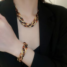 Браслет цепь с черным плетением CJR74190