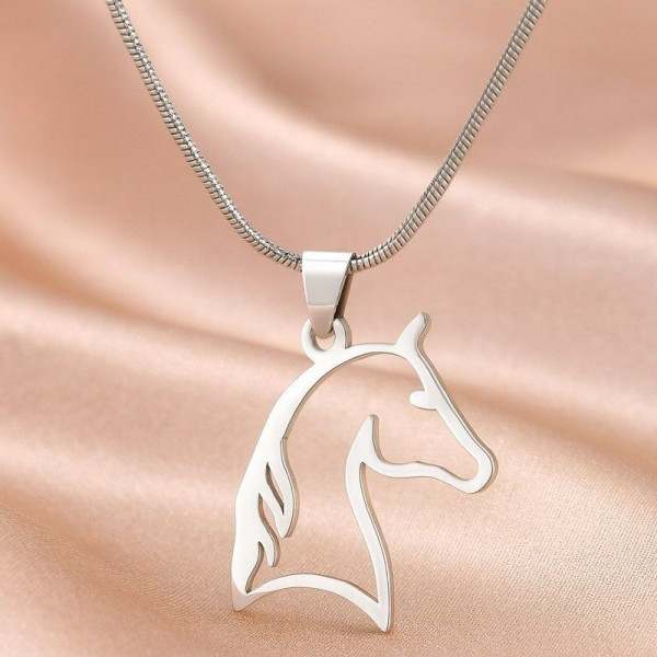 Цепочка кулон лошадь медицинская сталь 1J12456CJJ