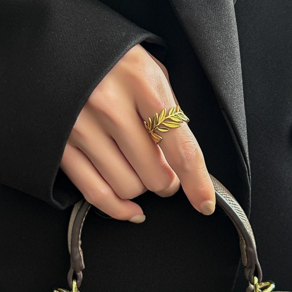 Кольцо титановая сталь напыление золотом 1J12375CJJ