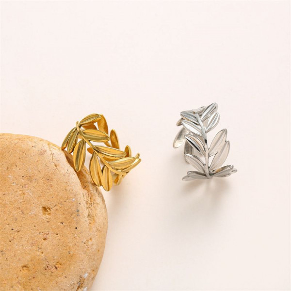 Кольцо титановая сталь напыление золотом 1J12375CJJ