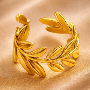 Кольцо титановая сталь напыление золотом 1J12375CJJ