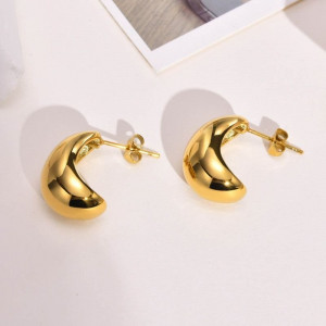 Объемные серьги-полукольца Капли CJD07058