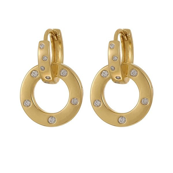 Серьги-кольца с черными кристаллами CJL53903