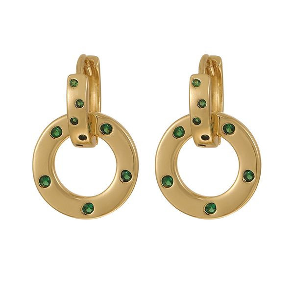 Серьги-кольца с черными кристаллами CJL53903