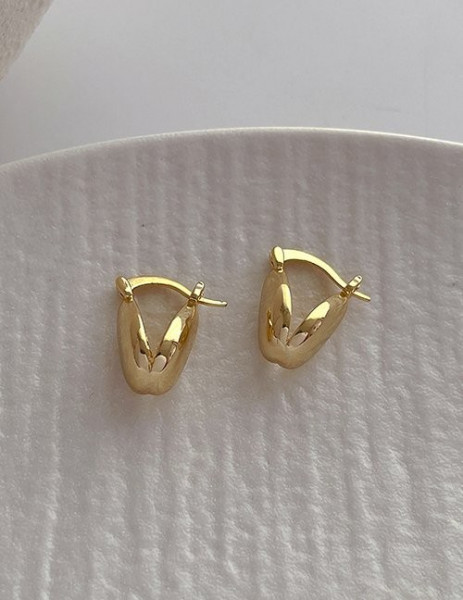 Массивные серьги-пусеты «Капли» глянцевые M09393