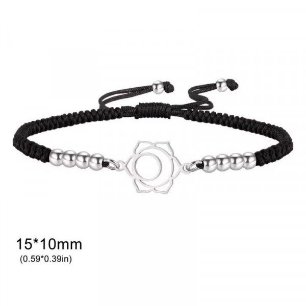 Браслет нить с золотистым геометрическим символом и бусинами CJR01784