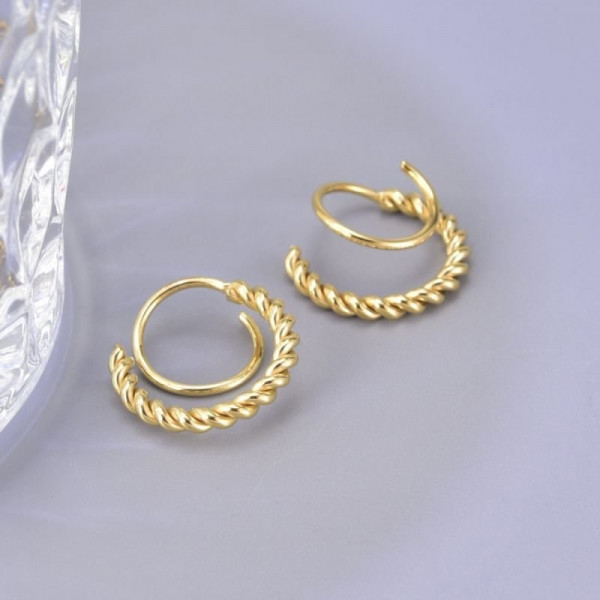 Серьги-спирали с плетением CJE04027