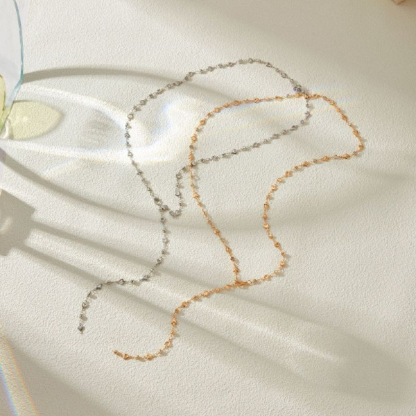 Золотистая цепочка с дорожкой из сияющих кристаллов CJG70324