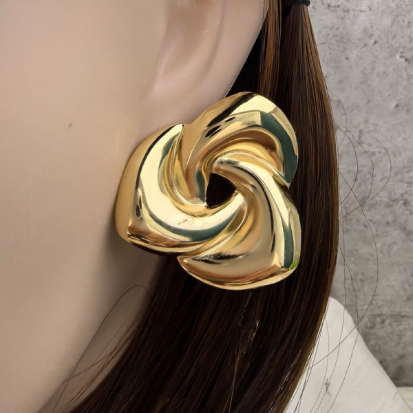 Серьги-пусеты кольца-узлы переплетенные CJL79234