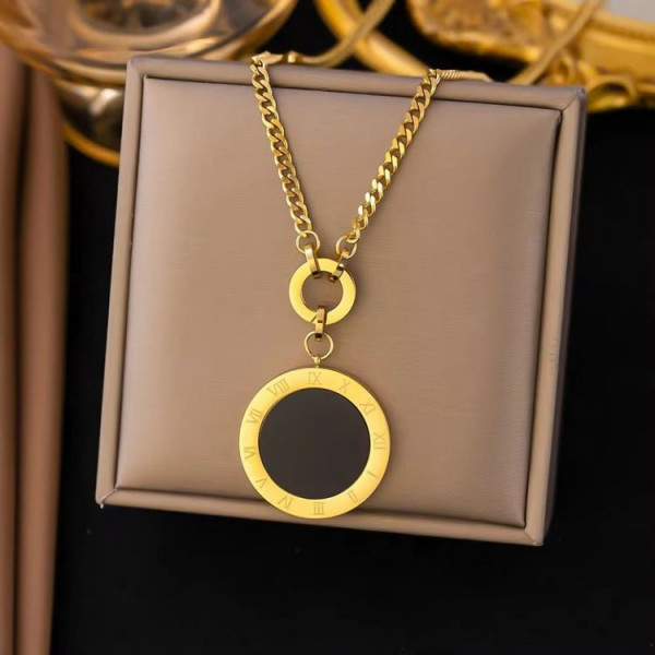 Длинный сотуар с круглым медальоном в стиле минимализм J10560CJJ