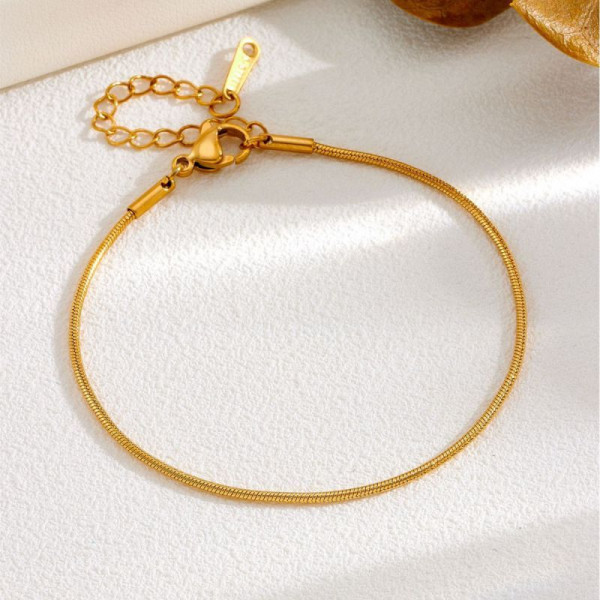 Браслет-цепочка плетения «змея» минималистичный CJT19668