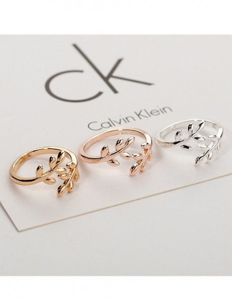 Кольцо в виде веточки с мелкими листьями L12178