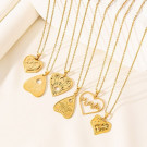 Золотистая Цепочка с кулоном-сердцем и гравировкой CJD85197