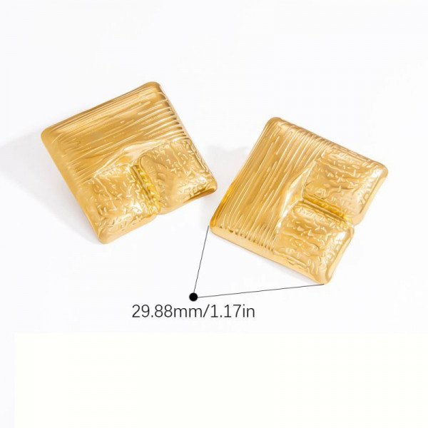 Серьги-кольца двойные с эффектом ковки CJL24173