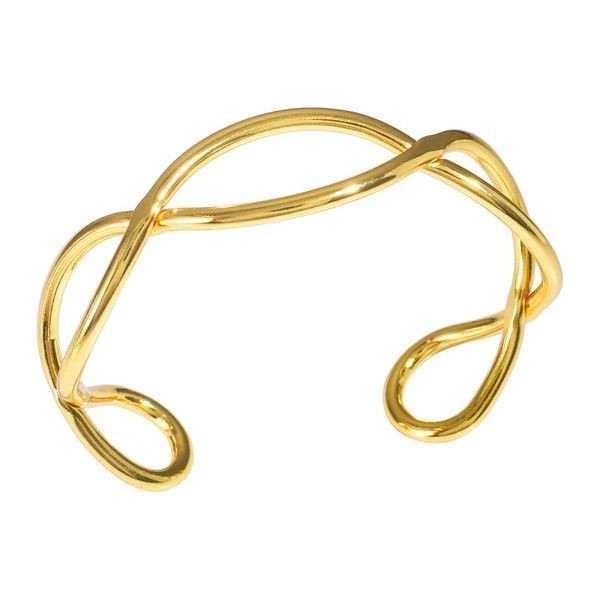 Браслет жесткий разомкнутый с переплетенным дизайном CJL49007