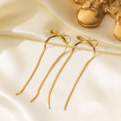 Длинные золотистые серьги-ленты CJH15808