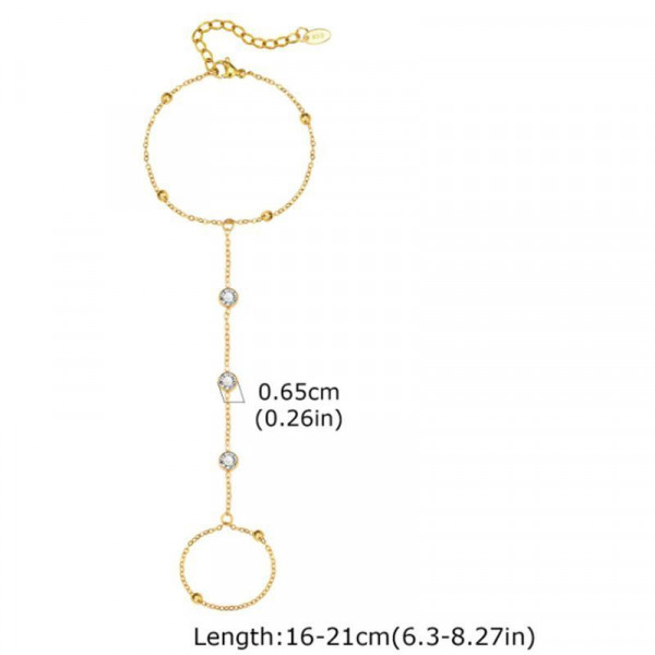 Браслет слейв жемчужная роса с аккуратными вставками CJJ53089