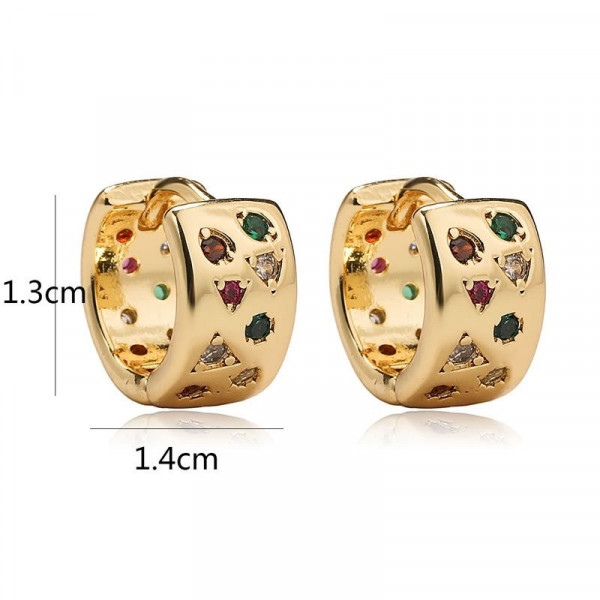 Широкие серебристые конго с цветными камнями N96314