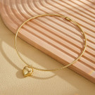 Колье-обруч тонкое золотистое с шарообразным замком CJG70347