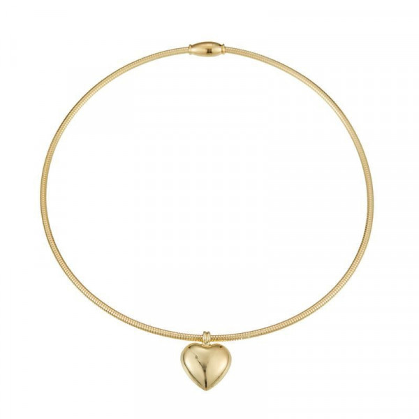 Колье-обруч тонкое золотистое с шарообразным замком CJG70347