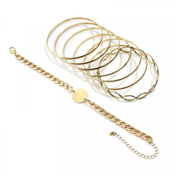 Комплект из 4 браслетов с цепями и кольцами CJC68182