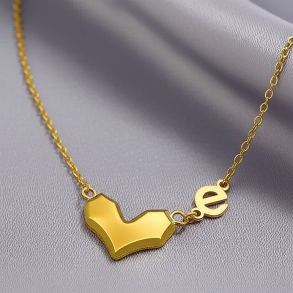 Золотистая цепочка с сердцем и буквой 1J11809CJJ