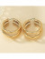 Тройные золотистые серьги-кольца широкого профиля Z48716