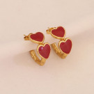 Серьги-кольца с алыми сердцами CJN35787