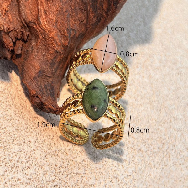 Кольцо с овальным камнем в этническом стиле CJN76649