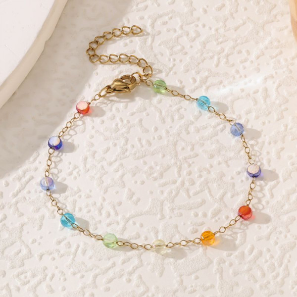 Браслет из жемчуга с золотистыми акцентами CJP45066