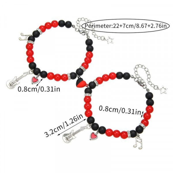 Парные браслеты контрастная энергия с подвесками CJK56071