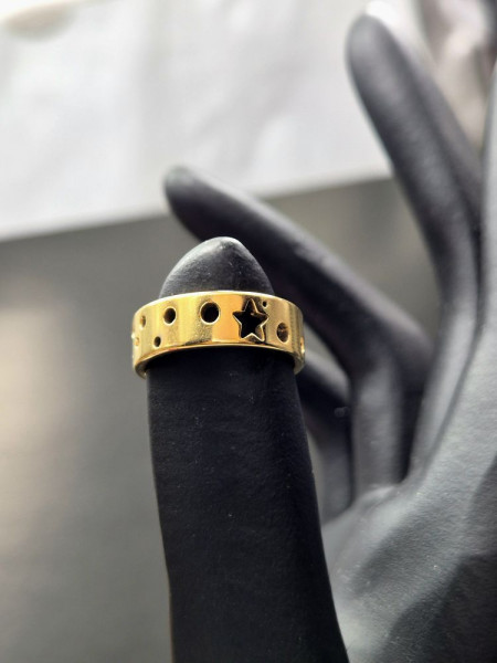 Кольцо медицинская сталь с напылением золотом J11367CJJ