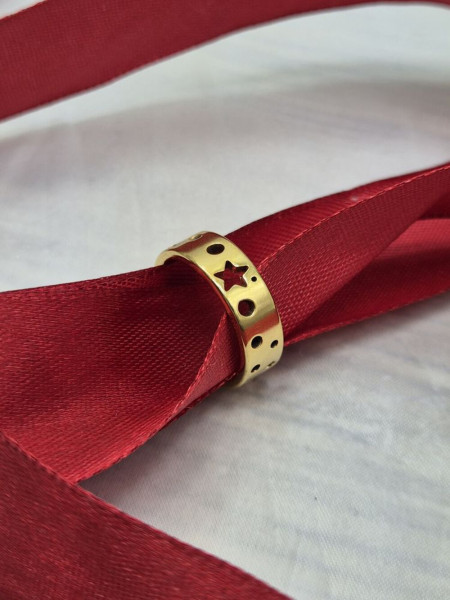 Кольцо медицинская сталь с напылением золотом J11367CJJ