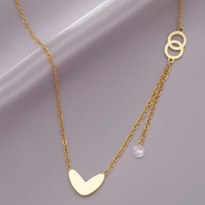 Изящная цепочка с подвеской в форме сердца 1J11684CJJ