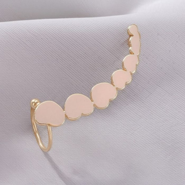 Кафф-клаймбер Сердца с нежно-розовой эмалью 1J11094CJJ