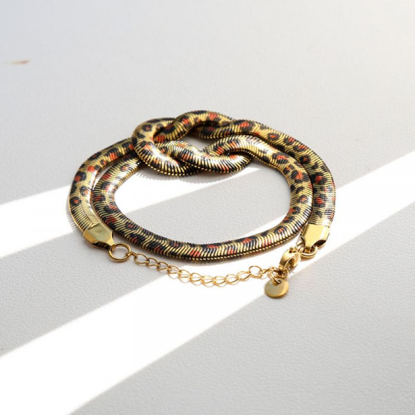 Браслет многослойный с анималистичным принтом CJR63764