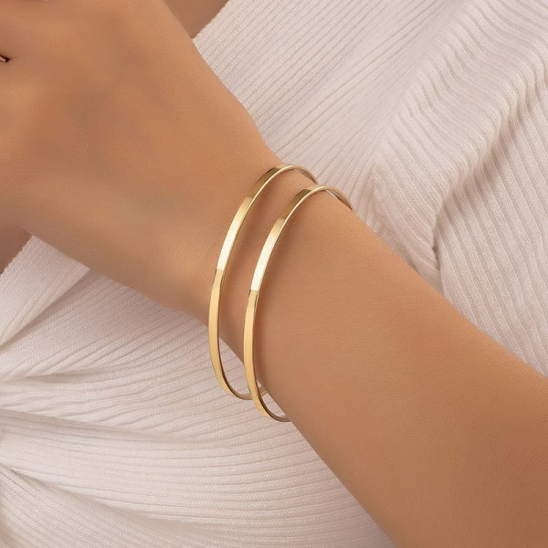 Браслет жесткий разомкнутый из двух тонких линий M84815