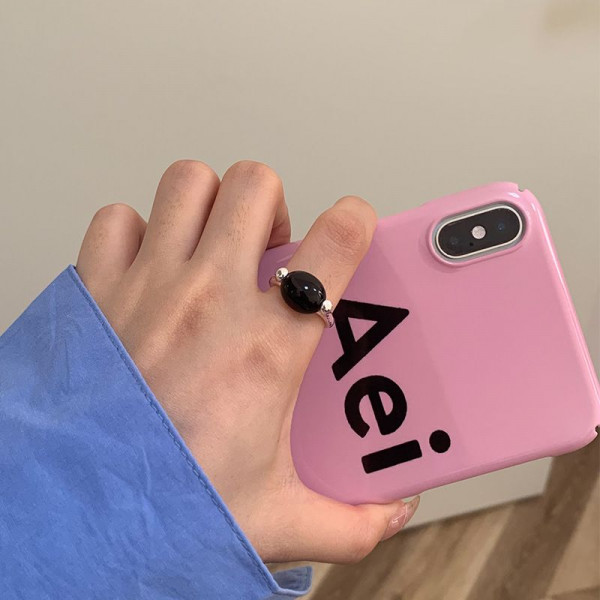 Разомкнутое кольцо с крупным черным агатом 1J11927CJJ