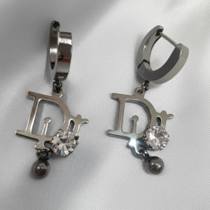 Стальные серьги-конго с кулоном фианит J10243CJJ