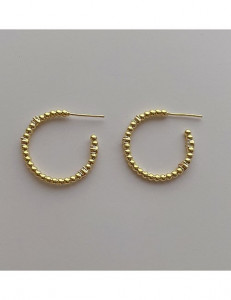 Серьги-пусеты «Шарики» в форме полуколец M09395