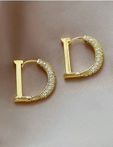 Серьги-конго в форме буквы D Z27284