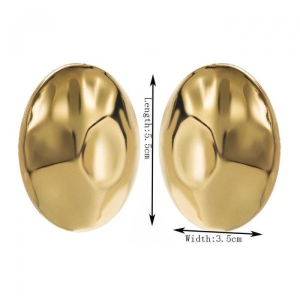 Глянцевые серьги-пусеты объемные овалы CJM32095