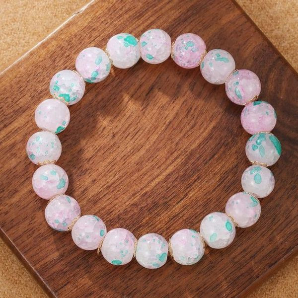 Браслет из голубых бусин с эффектом кракле CJL17186