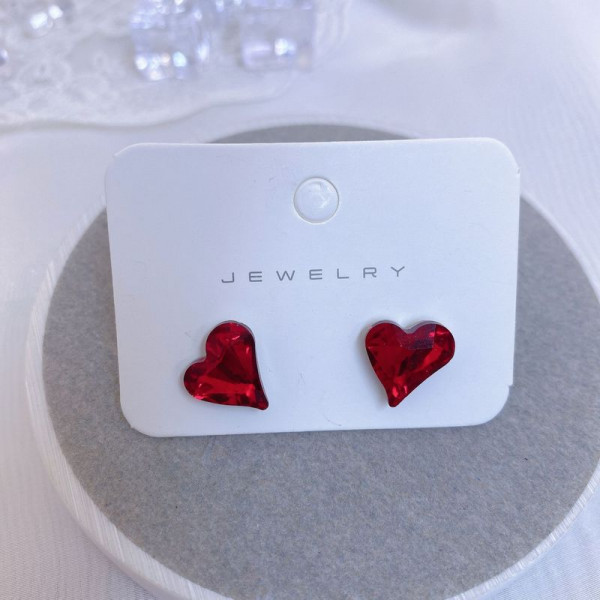 Страстные серьги-пусеты алые сердца 1J11831CJJ