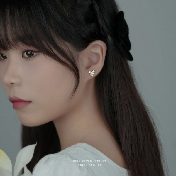 Серьги медь с напылением платиной J10697CJJ