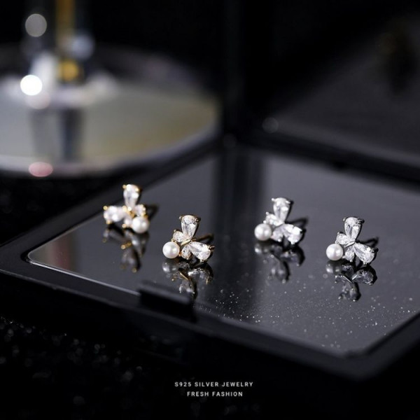 Серьги медь с напылением платиной J10697CJJ