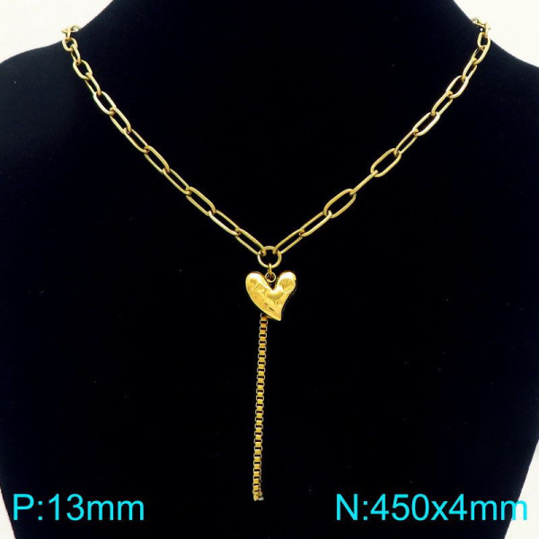 Золотистое колье-галстук с изящным наконечником CJR55527